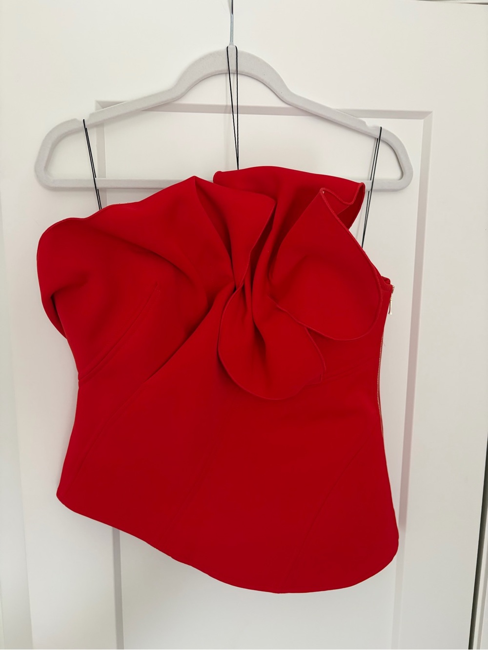 Acler Strapless Red Sculpted-Bow Maxi Dress - Picture 4 of 8